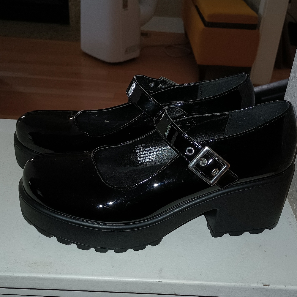 Seychelles Black Platform Mary Jane Shoes